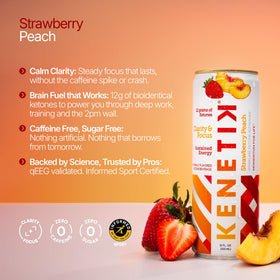 Kenetik label close-up showing sugar-free and vegan certifications