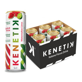 Kenetik Watermelon Lime can front view suggests caffeine-free focus.