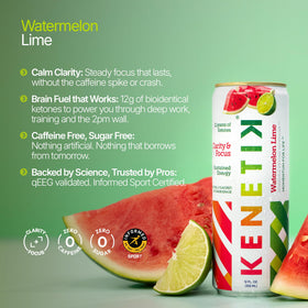 Kenetik Ketone Focus Drink pour into glass conveys refreshing spark.
