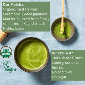 Kenko Matcha powder foaming beautifully when whisked