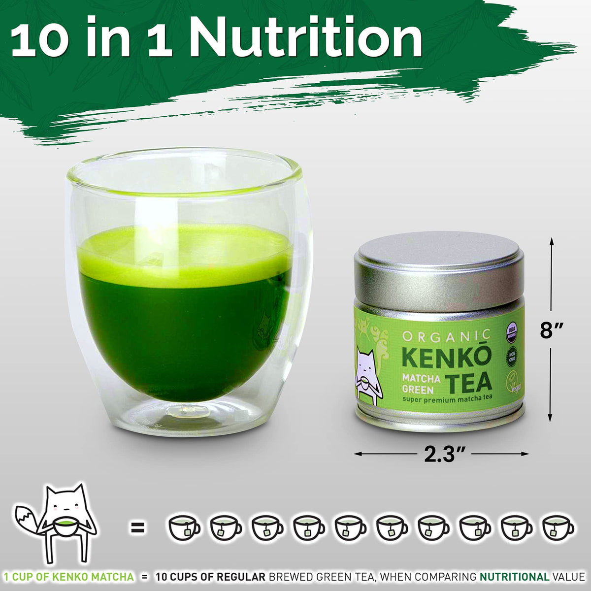Kenko Matcha Organic seal confirming USDA Organic quality