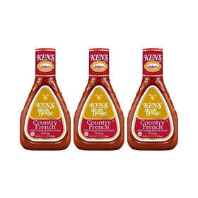 Ken's Country French Honey Dressing bottle on counter, ideal for quick salads