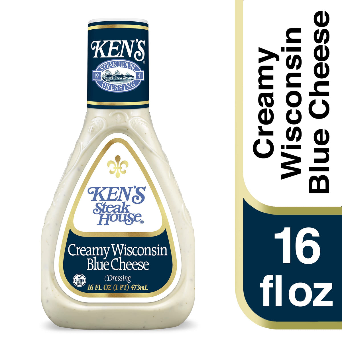 Two-pack of Ken's Blue Cheese Dressing 16 oz bottles for convenience