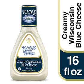 Two-pack of Ken's Blue Cheese Dressing 16 oz bottles for convenience
