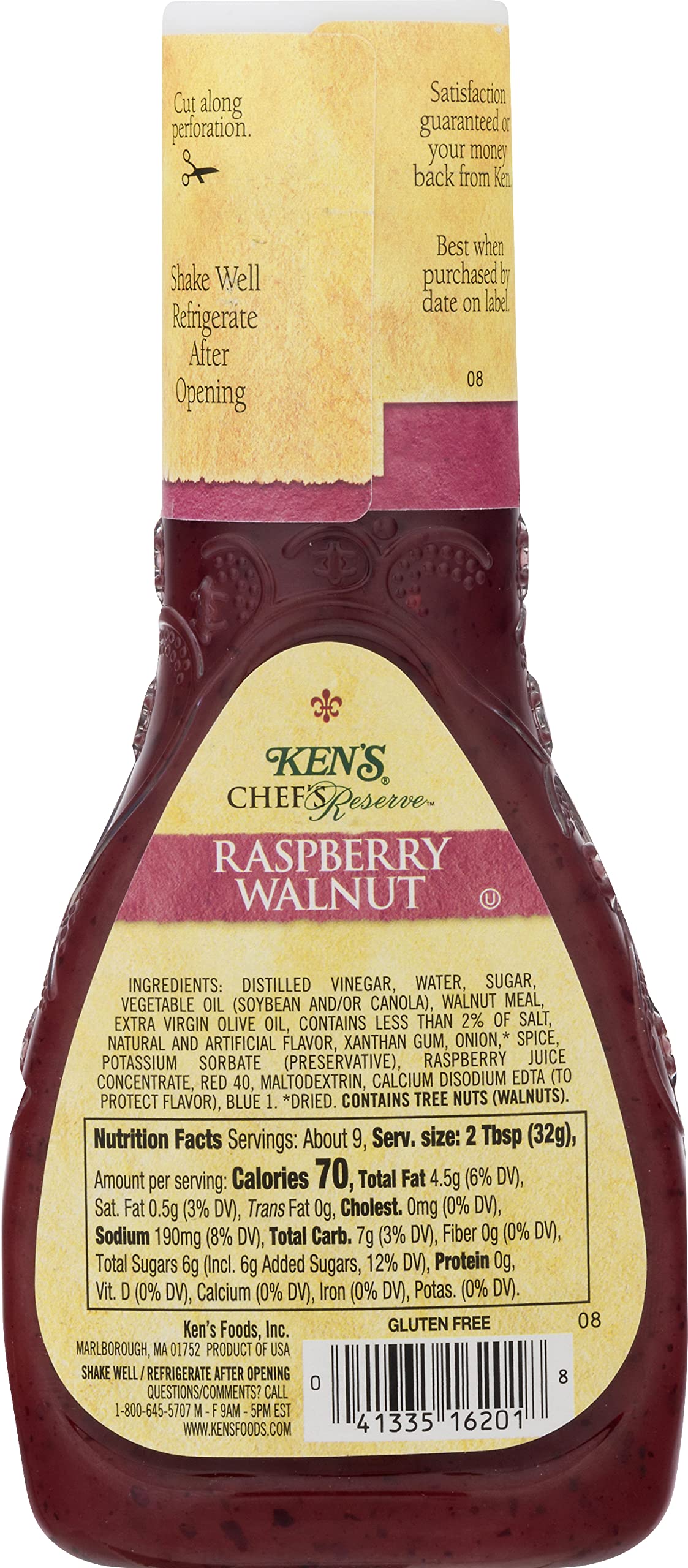 Ken's Raspberry-Walnut dressing glazes asparagus with a glossy, flavorful touch.