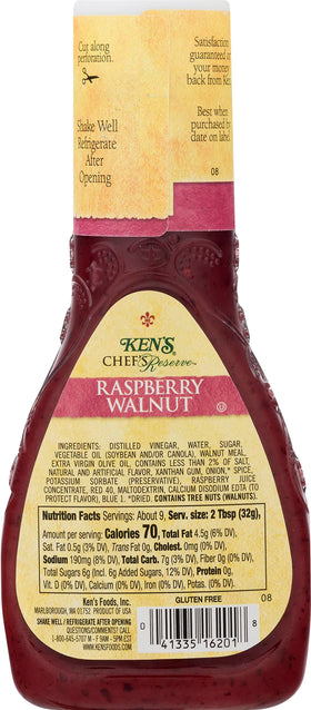 Ken's Raspberry-Walnut dressing glazes asparagus with a glossy, flavorful touch.
