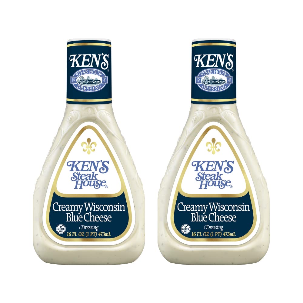 Ken's Steak House Blue Cheese Dressing bottle showing creamy texture for salads