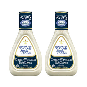 Ken's Steak House Blue Cheese Dressing bottle showing creamy texture for salads