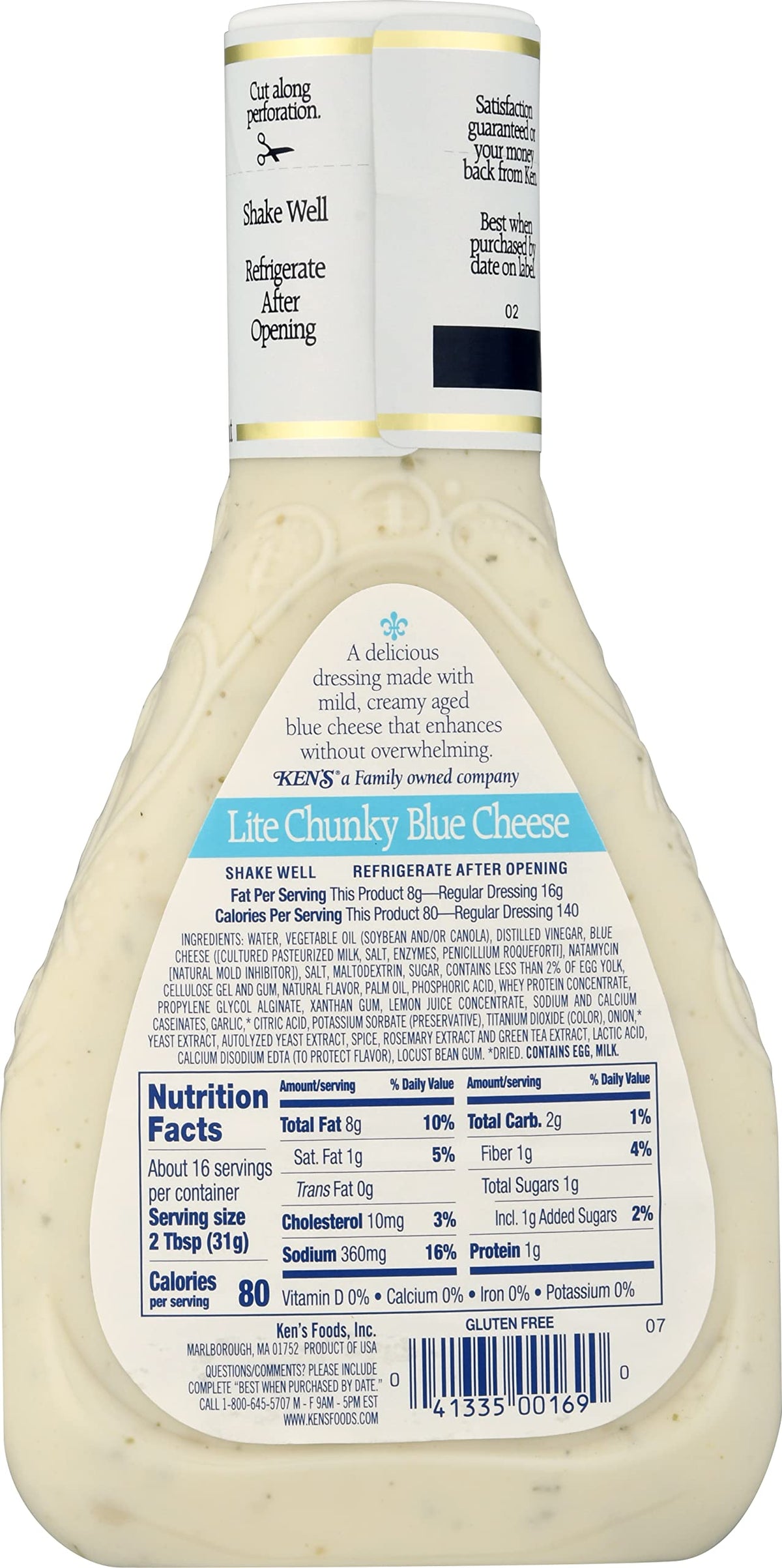 Ken's Steak House Lite Blue Cheese Dressing veggie-dip close-up, perfect for dipping carrots.