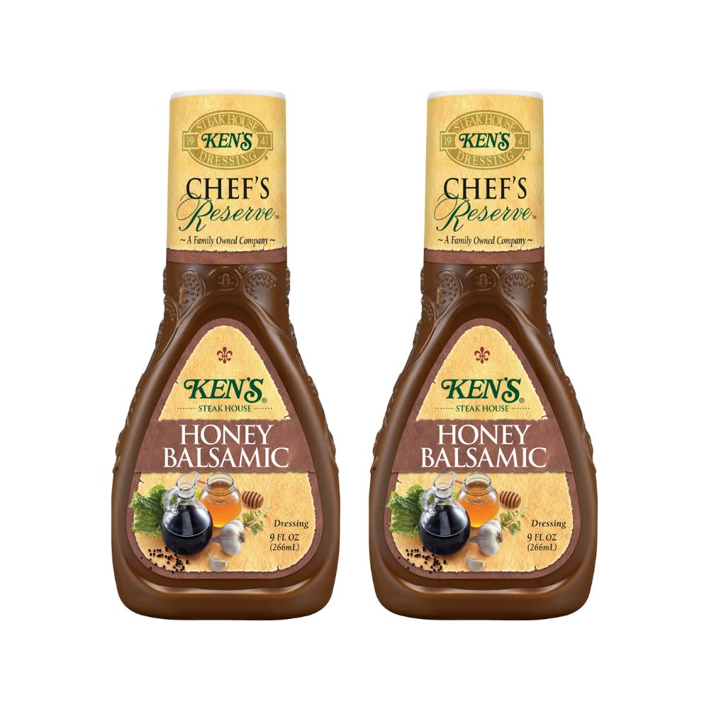 Ken's Steak House Balsamic with Honey dressing bottle, ideal for vibrant salads.