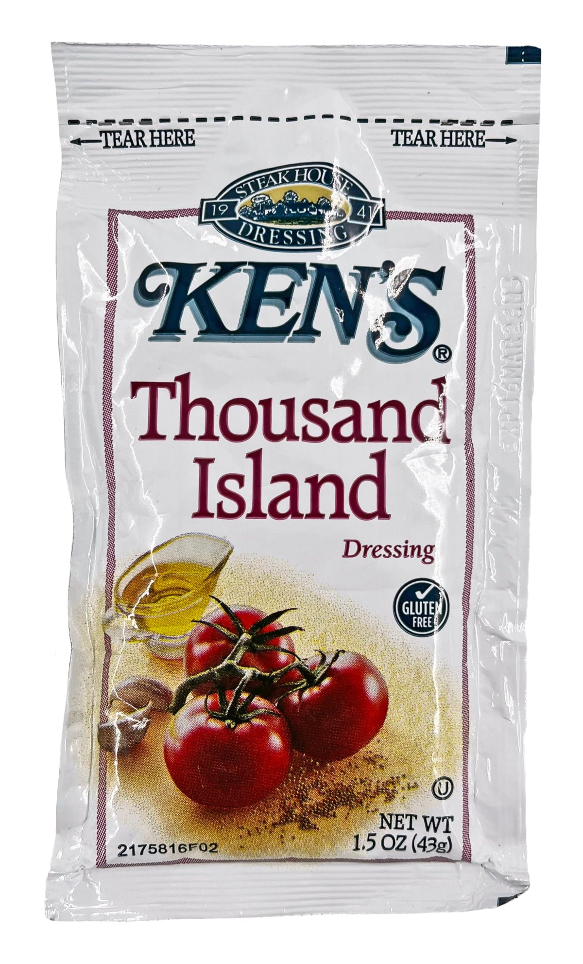 Ken's Thousand Island packets on shelf for quick, convenient dressings.