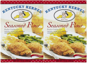 Kentucky Kernal seasoned flour bottle for easy, flavorful frying and baking preparation.