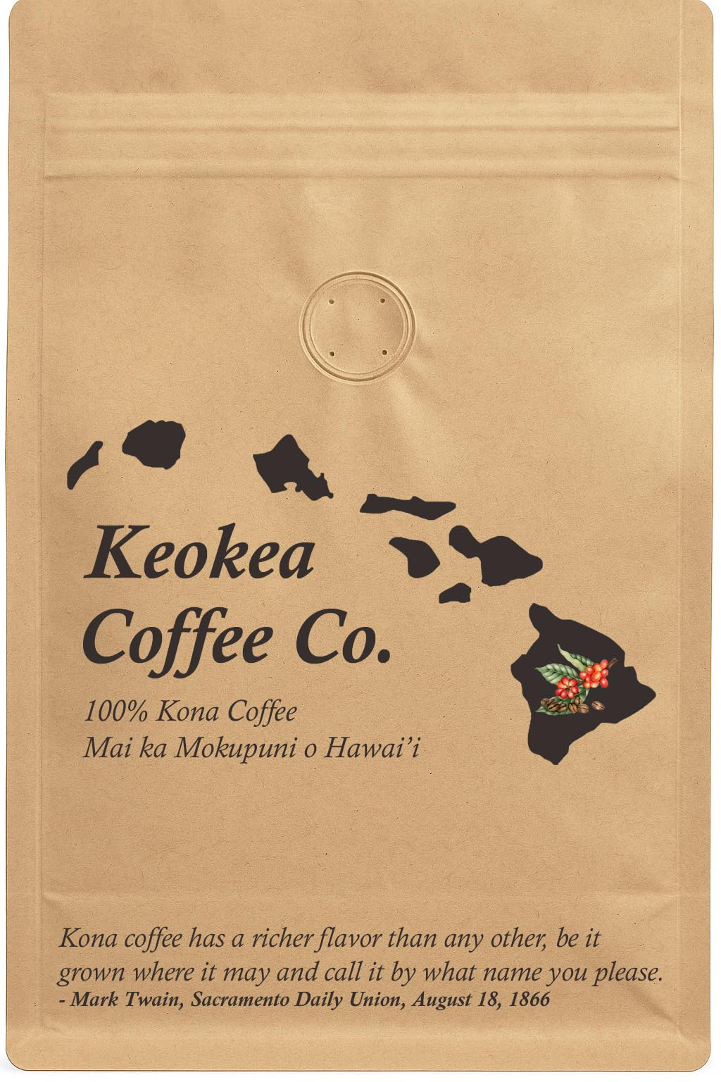 Keokea Coffee aloha-farm-packaging conveys farm-fresh Kona beans for smooth drip coffee.