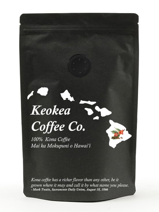 Keokea Coffee Co medium roast 8oz bag delivers balanced flavors for everyday coffee.