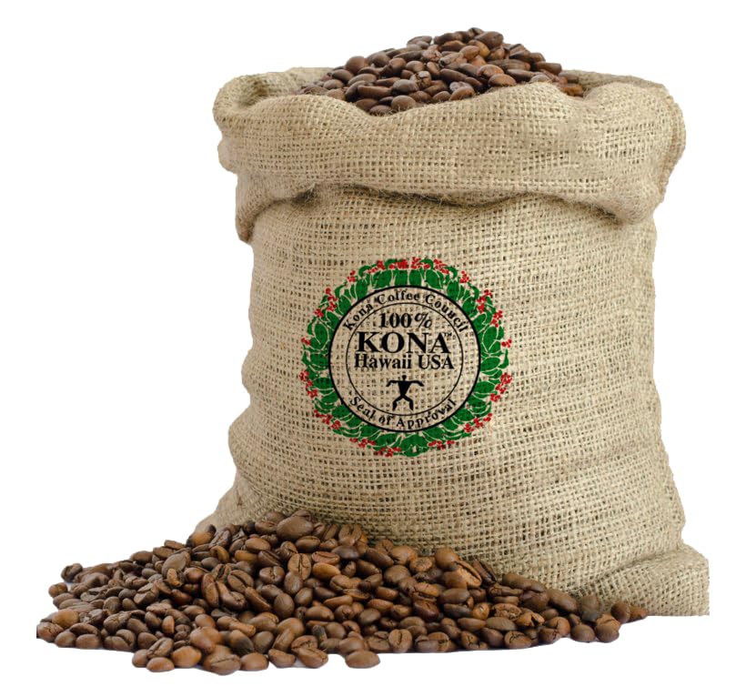 Keokea Coffee pesticide-free-seal emphasizes clean beans and high-quality processing.