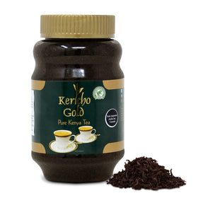 Kericho Gold tea jar poured for a rich morning ritual.