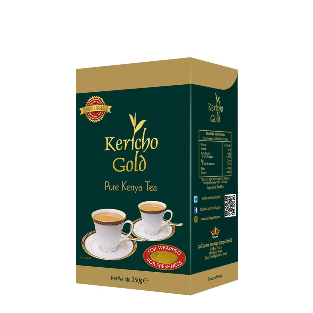 Kericho Gold Pure Kenya Tea loose black tea, vibrant aroma and bright cup after brewing.