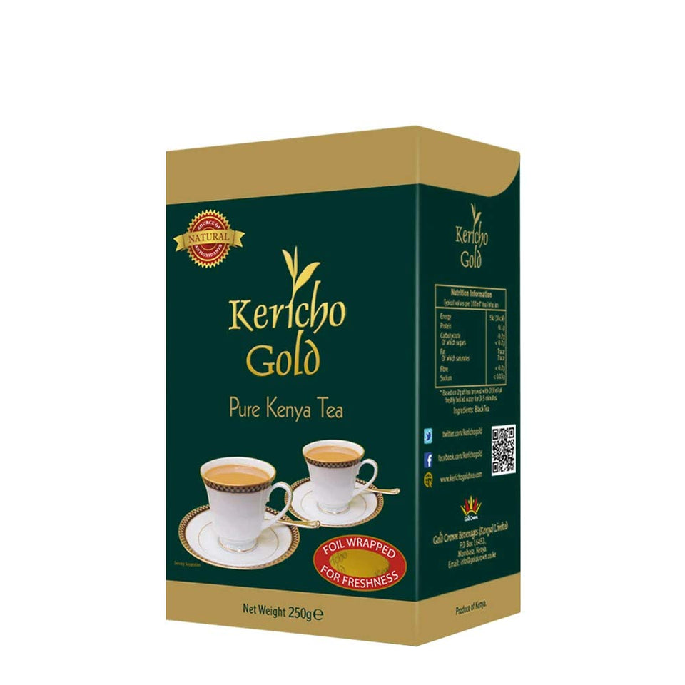 Kericho Gold Pure Kenya Tea loose black tea, vibrant aroma and bright cup after brewing.