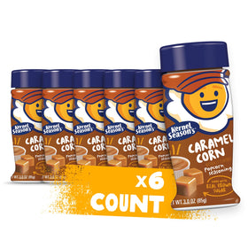 Kernel Seasons caramel popcorn seasoning six pack front for easy flavoring at home.