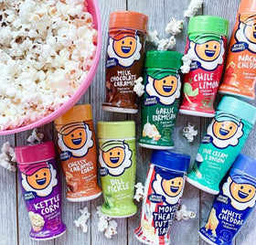 Kernel Season's 12-pack bottles arranged, ideal for quick tastings and versatile snacking