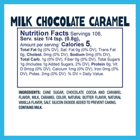 Pouring Kernel Season's Milk Chocolate Caramel seasoning over snacks