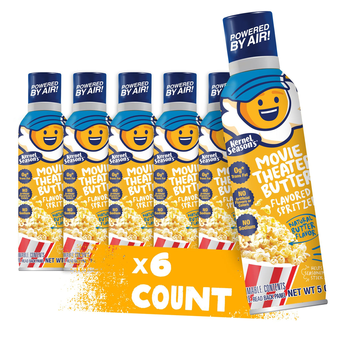 Kernel Season's Movie Theater Butter Spritzer bottle evenly seasons popcorn for balanced flavor.