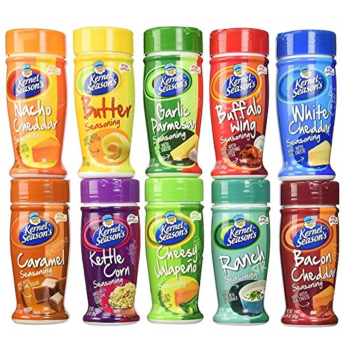 Kernel Season's popcorn seasoning sampler pack with 10 flavors for movie-night flavor variety