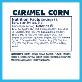 Kernel Seasons pouring caramel over popcorn to suggest quick snack flavor boost.