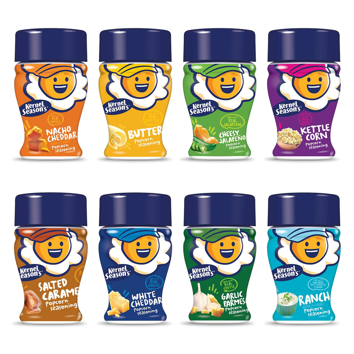 Kernel Season's White Cheddar mini jar for popcorn flavor elevation and snacking variety