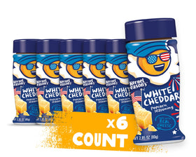 Kernel Season's White Cheddar popcorn seasoning jar closeup showing bold flavor.