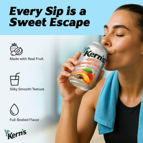 Kern's Apricot Nectar fresh-puree texture close-up highlights thick, satisfying nectar