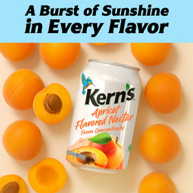Kern's Apricot Nectar smoothie-base pour-over demonstrates easy blending into breakfast