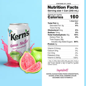 Kern's Guava Nectar is poured into a glass, perfect for smoothies