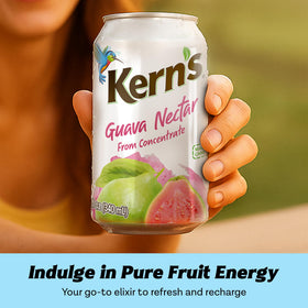 Kern's Guava Nectar in a blender creating a thick smoothie base