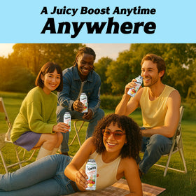 Kern's Peach Nectar resealable bottle designed for on-the-go sips