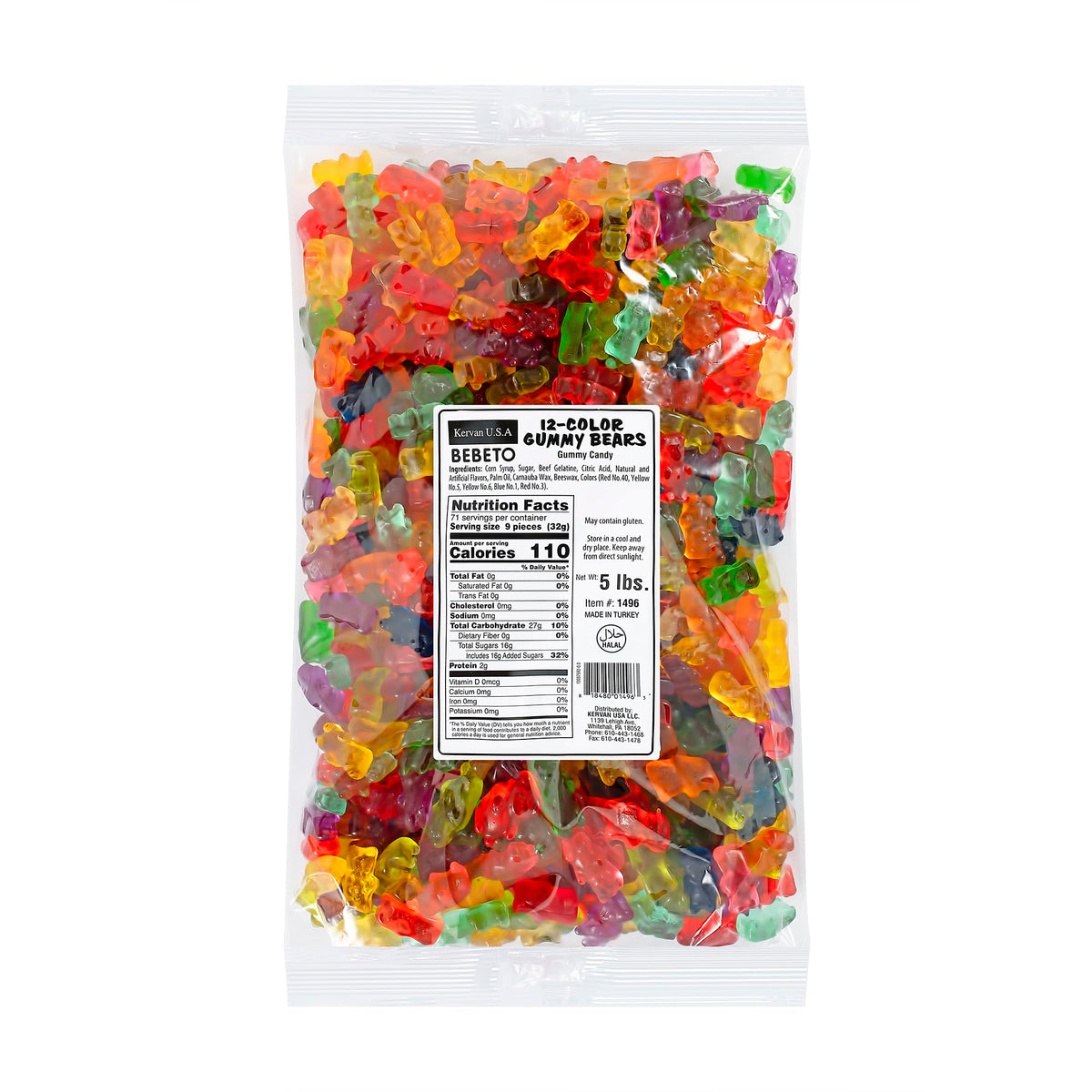 Kervan Bebeto 12-flavor gummies in a pack, ideal for snacking and sharing.
