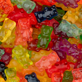 Colorful gummy bears close-up highlighting fruity flavors and soft texture.