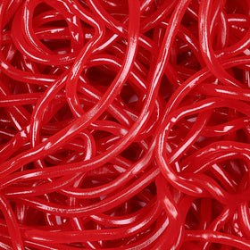 Kervan Bebeto red licorice laces add color and flavor to desserts.