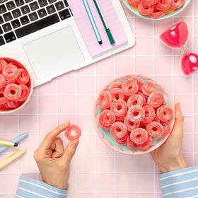 Kervan Bebeto Watermelon Rings gummy shape emphasizes playful summer snack.
