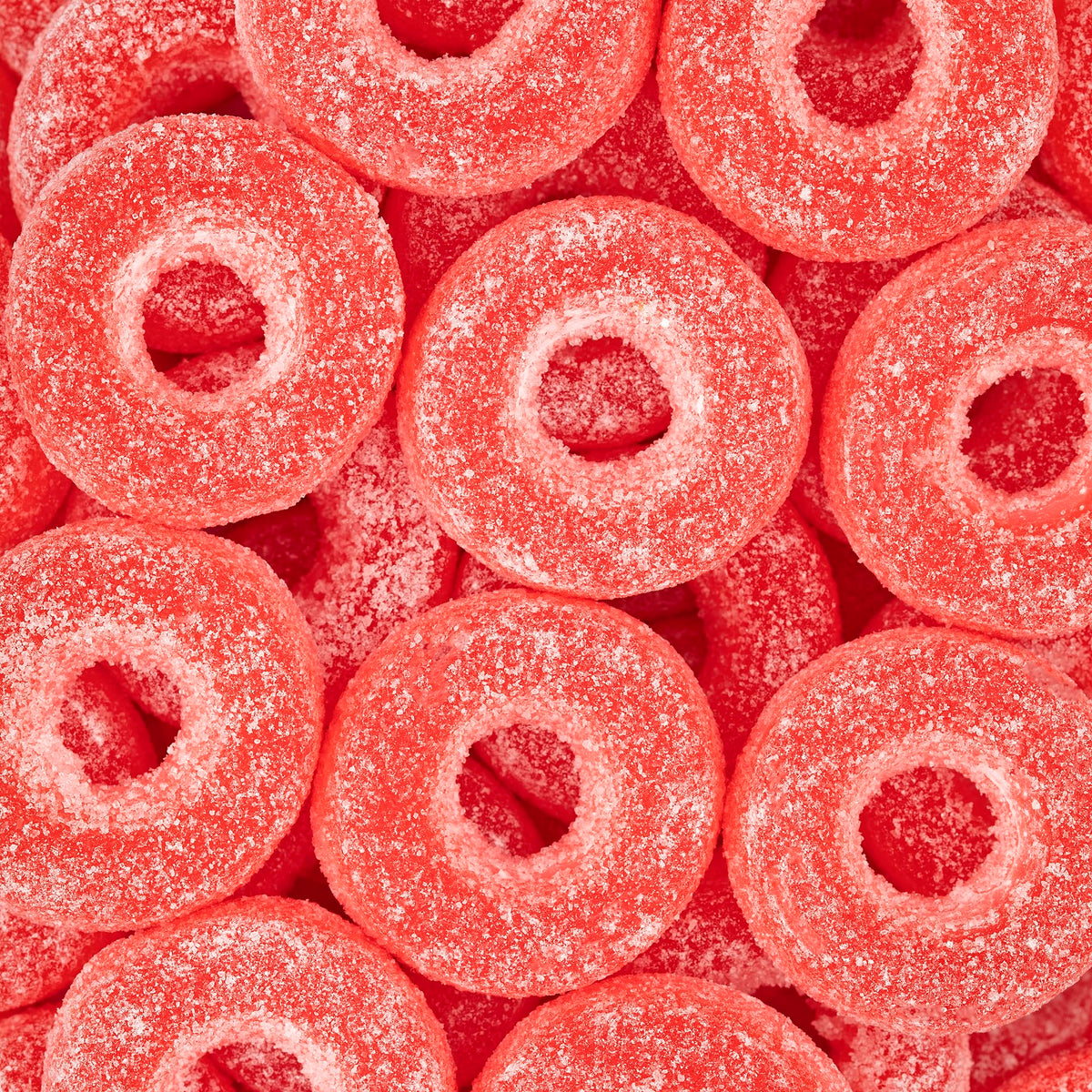 Kervan Bebeto Watermelon Rings closeup texture highlighting soft chew.