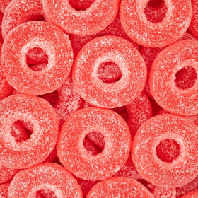 Kervan Bebeto Watermelon Rings closeup texture highlighting soft chew.