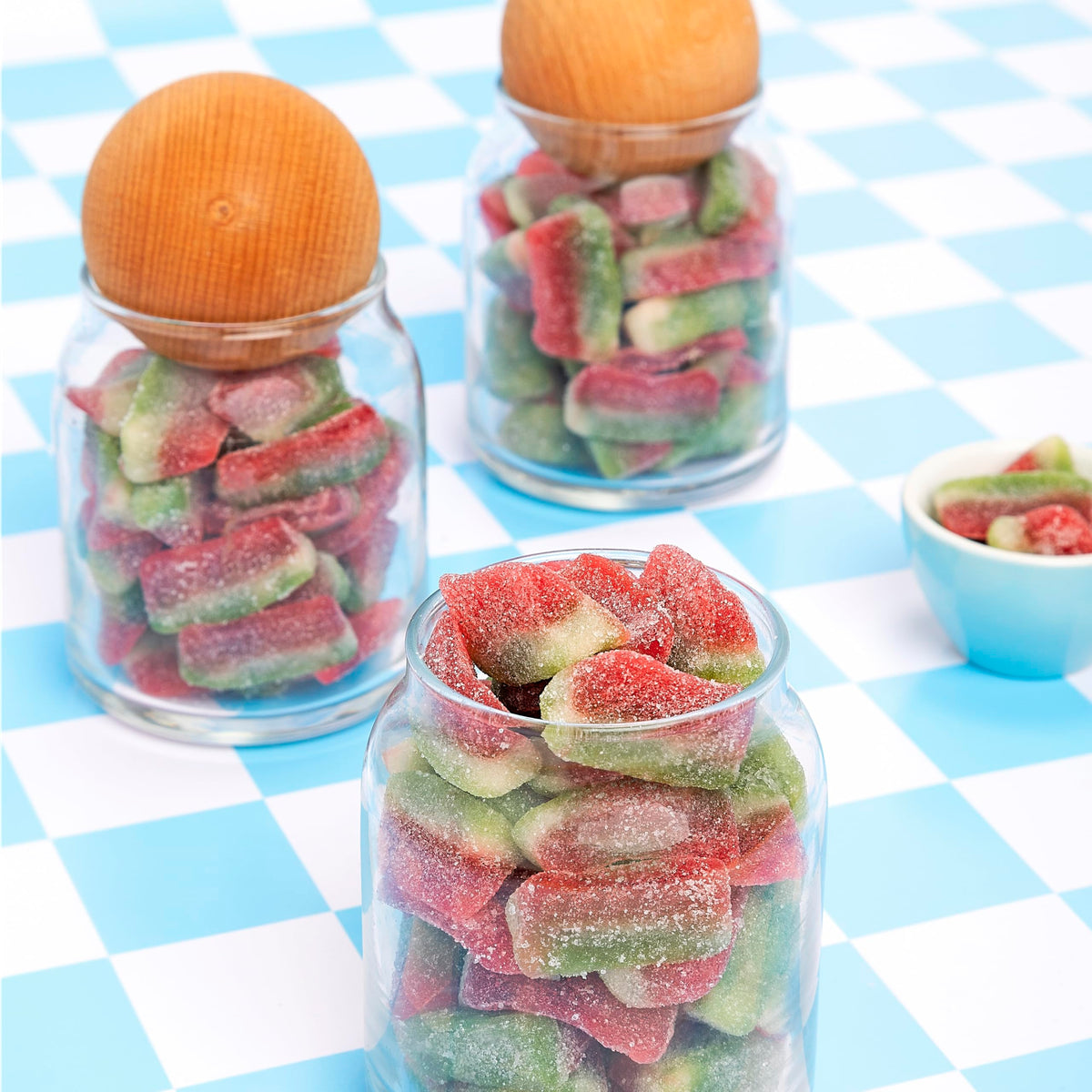 Watermelon-shaped Kervan gummies add a festive, gift-ready touch.