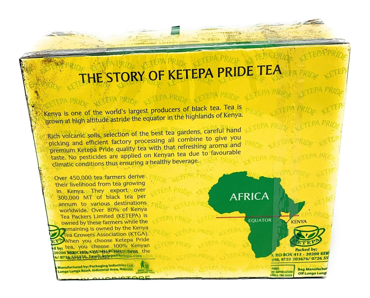Ketepa Pride teabags arranged, 100 tagged bags ready for quick infusion.