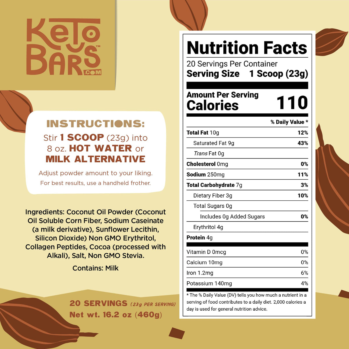 Steaming Keto Bars mocha cup delivering a rich, low-carb chocolate experience