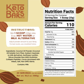 Steaming Keto Bars mocha cup delivering a rich, low-carb chocolate experience