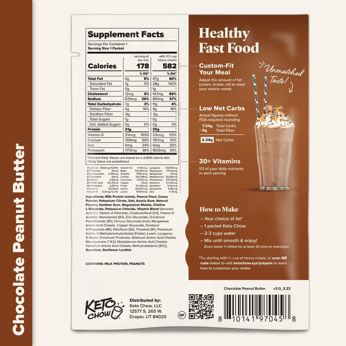 Keto Chow Chocolate Peanut Butter recipe prompt hints at tasty keto variations.