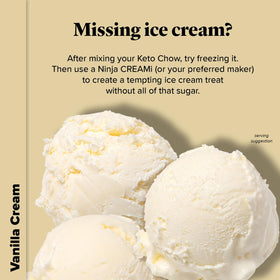 Keto Chow Vanilla Cream nutrition panel close-up showing macro details