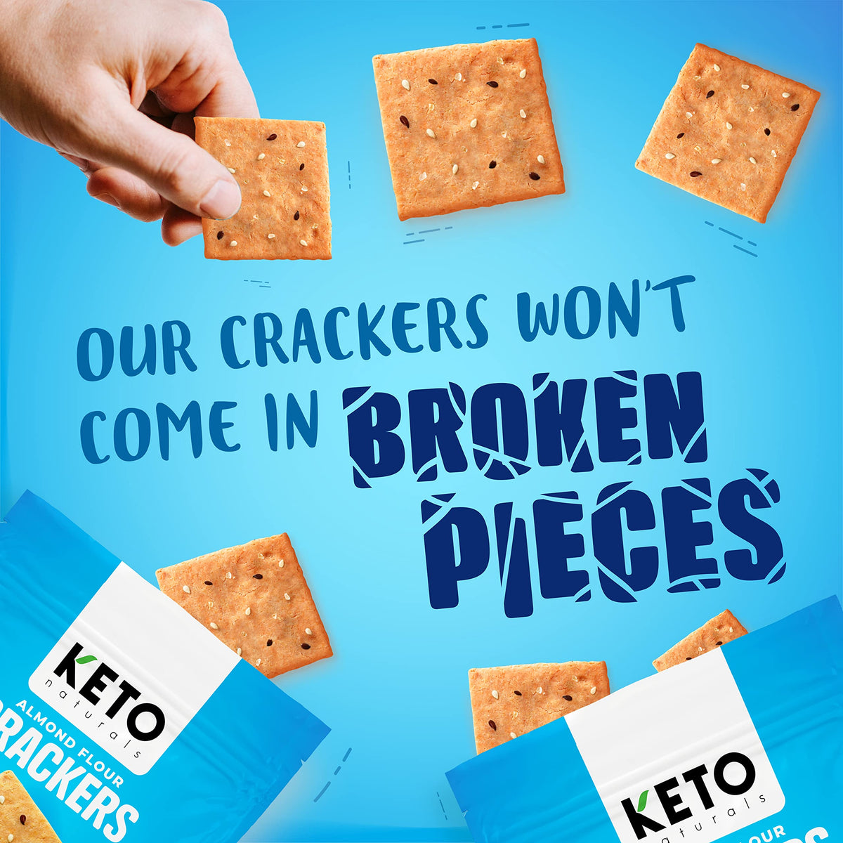 Keto Naturals almond flour crackers ingredients, gluten free and low carb.