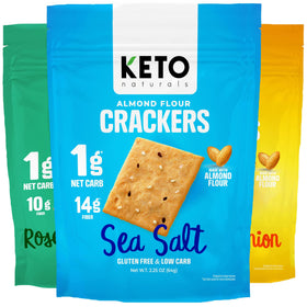 Keto Naturals keto crackers sea salt gluten-free snack with high fiber