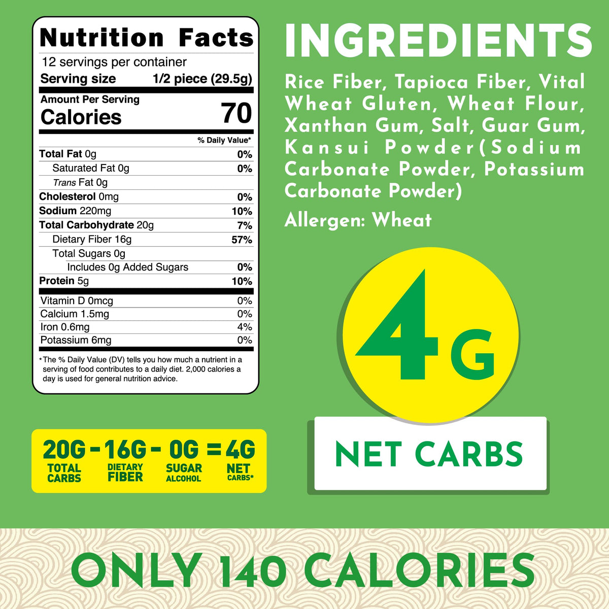 Keto Naturals ramen noodles stir-fry-ready for meals with toppings